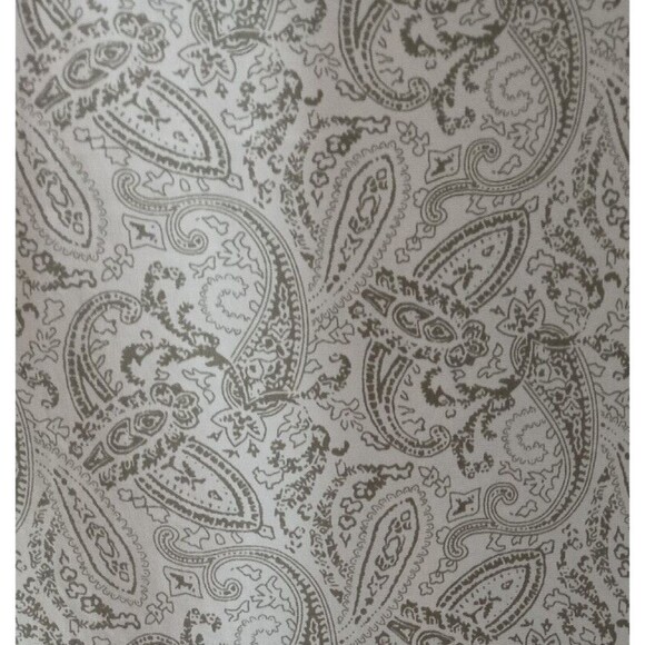 SILK ICON  Silk Tunic Top Blouse Medium White Green Paisley Print Long Sleeves - Picture 4 of 10